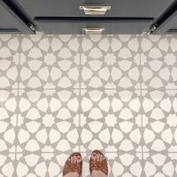 How To Paint A Bathroom Floor To Look Like Cement Tile (For Under $75)!