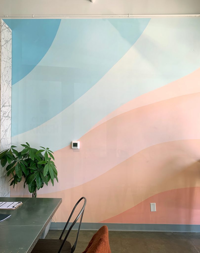 Abstract Mural Painted by Eli McMullen at Organic Krush restaurant