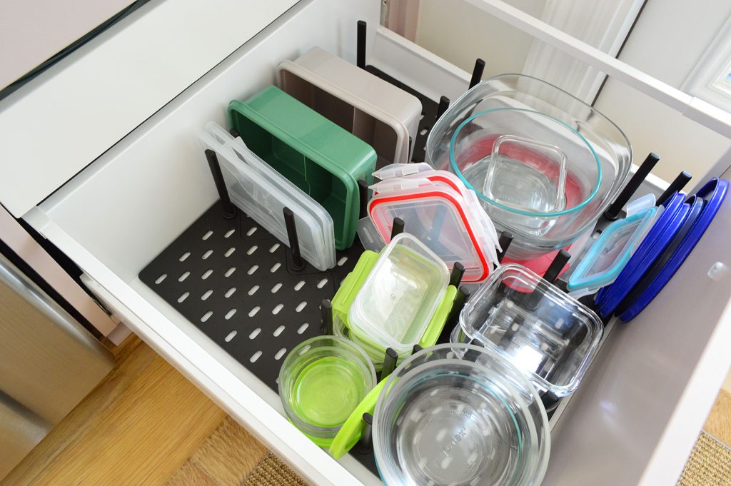 Drawer Organizer For Tupperware And Glass Storage Container