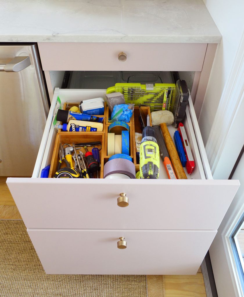 Tools Stored In Ikea Kitchen Cabinet Drawer
